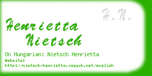 henrietta nietsch business card